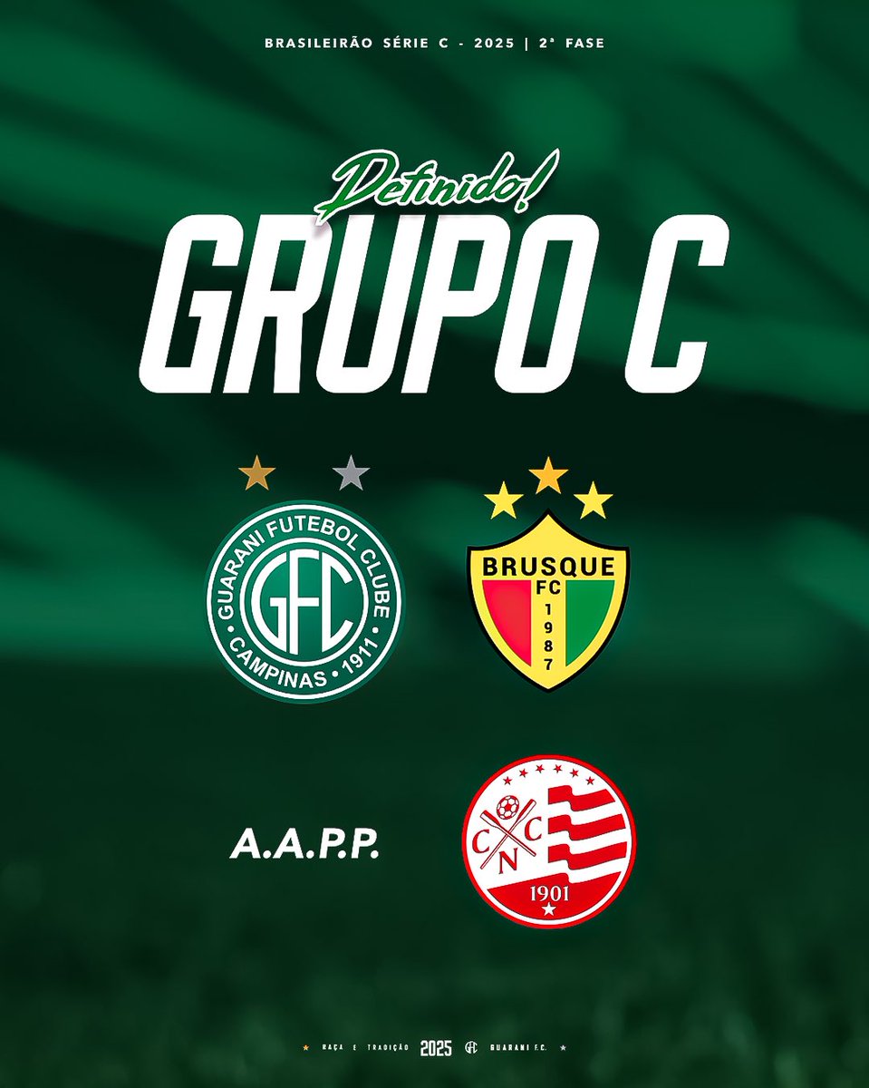 guaranifc's tweet photo. Grupo definido! 🔥

Guarani ficou no grupo C e no próximo final de semana teremos Dérbi no Brinco de Ouro! Vamos juntos em busca do acesso, Nação! 💪🟢🏹

#PeloAcesso https://t.co/2zxicjZfdn