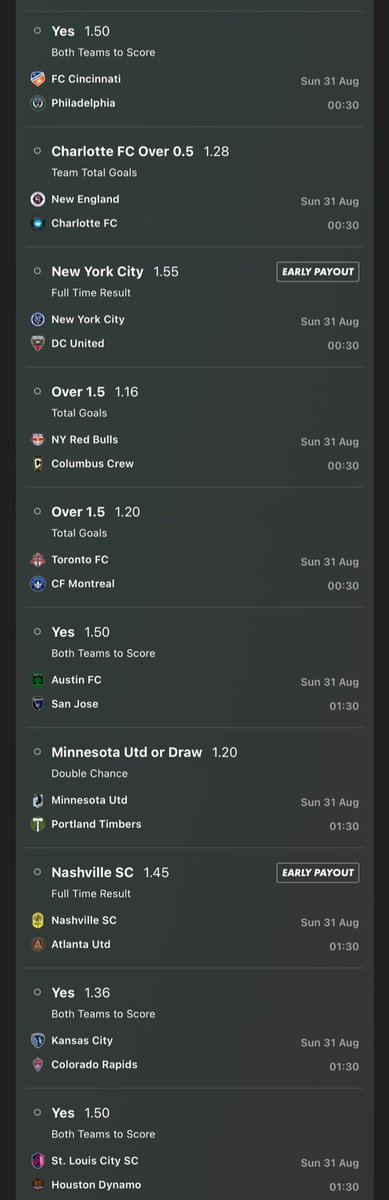 🇺🇸⚽️MLS OVERNIGHT ACCA @ 25/1⚽️🇺🇸

Good luck!🔞

#MLSSeasonPass 
#GamblingX 

Add To Your Bet Slip - bet365.com/s/r/JMxS8