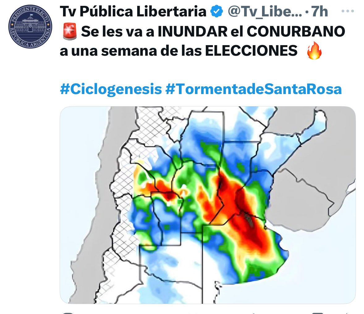 FelicitasBV's tweet photo. Sobrepasados por las coimas ahora rezan para que se inunde el conurbano antes de las elecciones.
Corruptos, ineptos y malos. https://t.co/YpaINmL3ZL