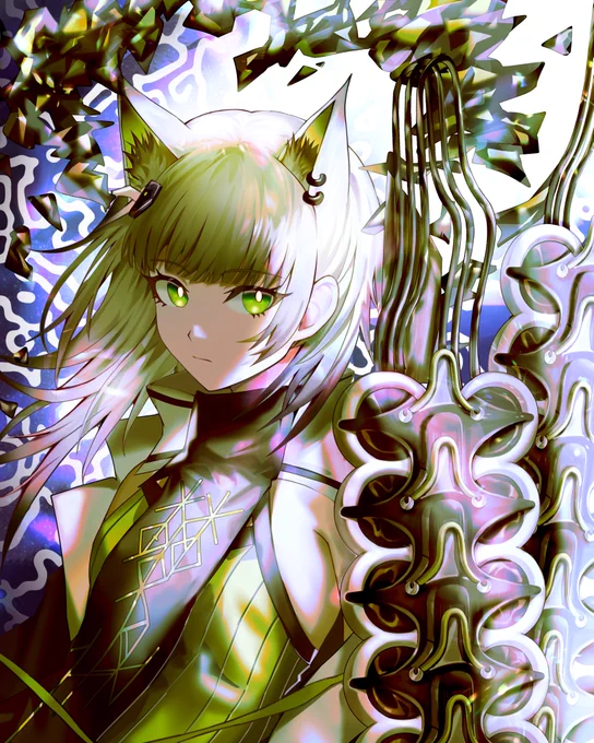 #アークナイツ #Arknights #明日方舟 ケルシーのコーデ描きました!手のところの装備のデザインは少しホルハイヤみを感じますね…