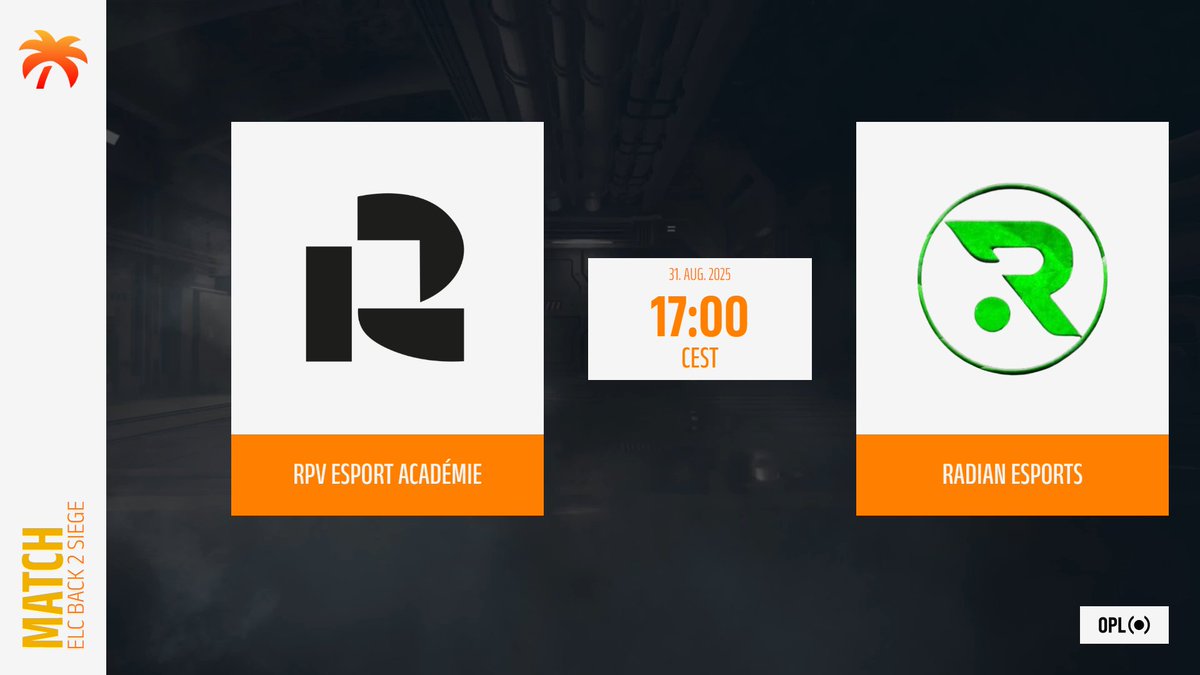 [𝗘𝗟𝗖 𝗕𝗔𝗖𝗞 𝟮 𝗦𝗜𝗘𝗚𝗘]

It's time for the third-place play-off and the grand final...!

🕜13:30 CEST
⚔️<a href="/VantaR6s/">Vanta</a> vs <a href="/WIFTEsports/">WIFT-Esports</a>
🗺️ BO3

🕔17:00 CEST
⚔️<a href="/EsportRPV/">RPV Esport</a> vs <a href="/EsportsRadian/">Radian Esports</a>
🗺️ BO3

🇫🇷 FR Cast
🎙️ <a href="/Coco8054/">COCO GRAPHISTE</a>
Obs : <a href="/BabaTVtwitch/">Baba</a> 
🔴 twitch.tv/elc_esports_r6

#WeAreELC