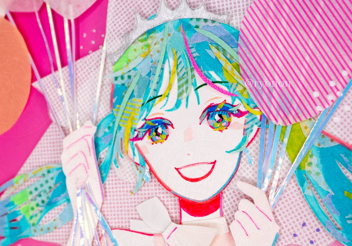 初音ミク 「✩˖°⌖.꙳✩˖°⌖.꙳✩˖°⌖.꙳✩ Happy Miku ✩˖°⌖.꙳✩˖°」|りょーの@ボカデュオ2チーム参加のイラスト
