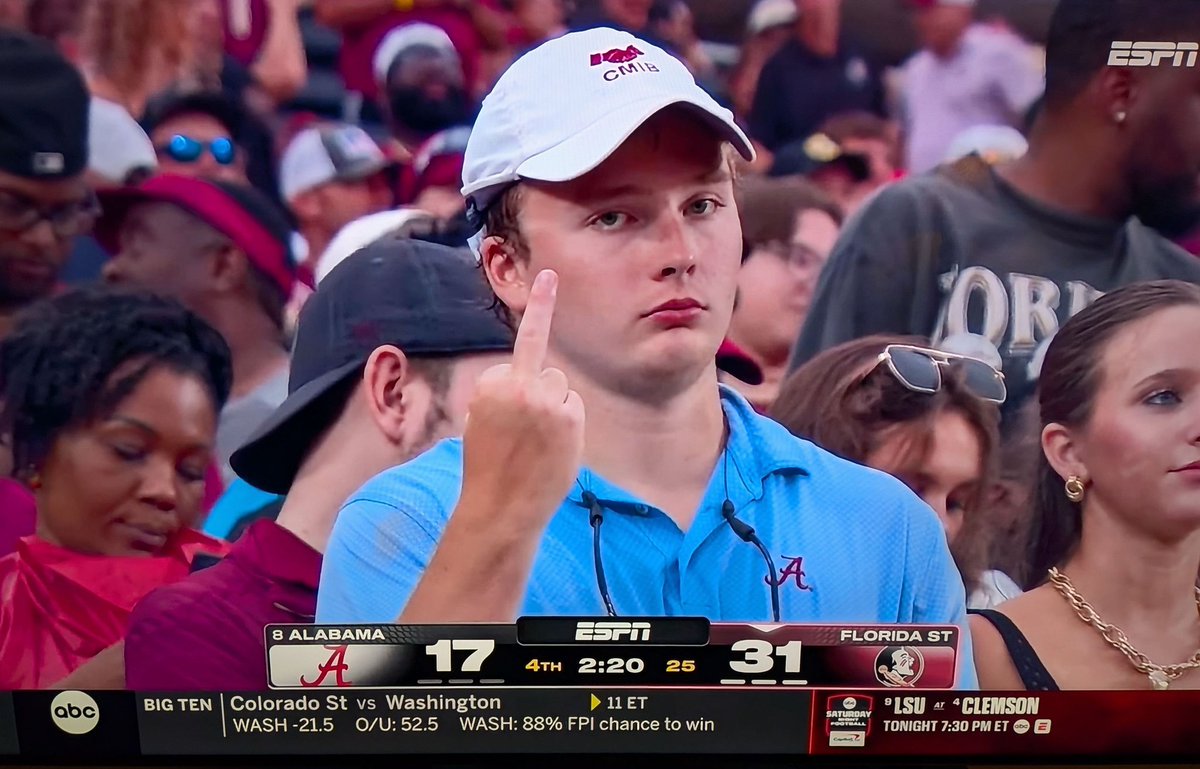 He's just letting everyone know how many games Bama has lost so far this season #Bama