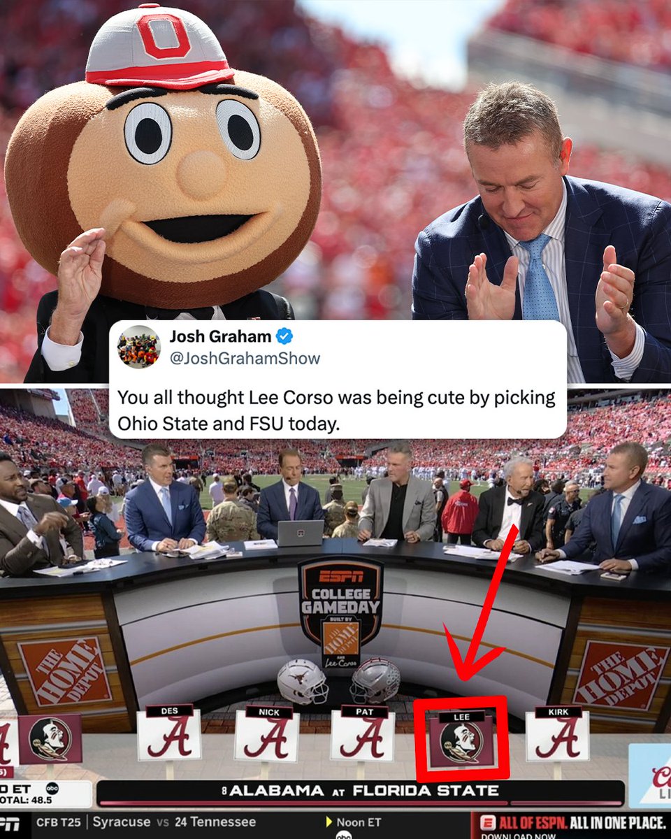 Lee Corso ends his legendary career in style 😎

(via <a href="/JoshGrahamShow/">Josh Graham</a>)