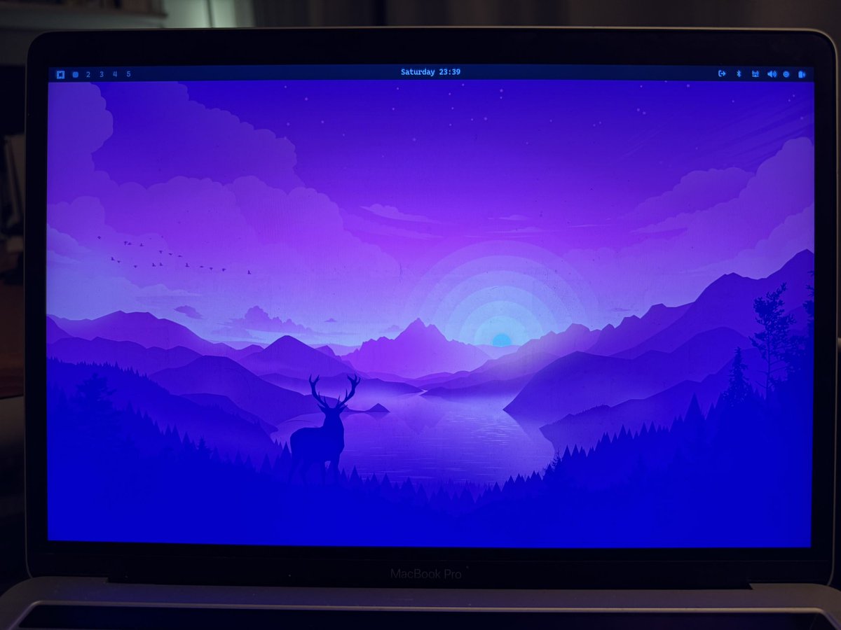 Weekend status: wiped a 2019 intel chip MBP, found then flashed a USB stick using ancient dongle tech, played (still playing) package-whackamole, and joined the Omarchy army 💜