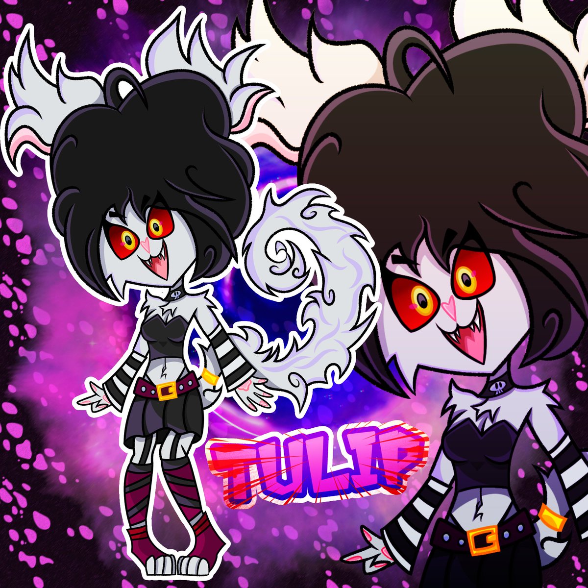 Esta gatita Gótica se ve inofensiva, pero al momento de que te descuides te irá muy mal 🖤😼🖤

Ella es Tulip la Gata siniestra Oc del buen compa 
<a href="/SrCalabaza5/">Sr. Calabaza</a> 🎃