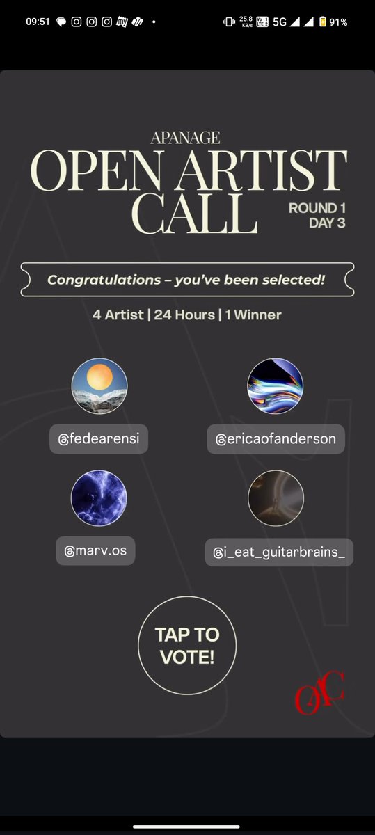 GM, everyone 🌿
I’m excited to share that my artwork ‘Untold’ has been selected for the Apanage Open Call! Your support means a lot and can truly make a difference. Thank you for being part of this journey 🤎

Vote me for in the stories of the page 
instagram.com/theapanage?igs…