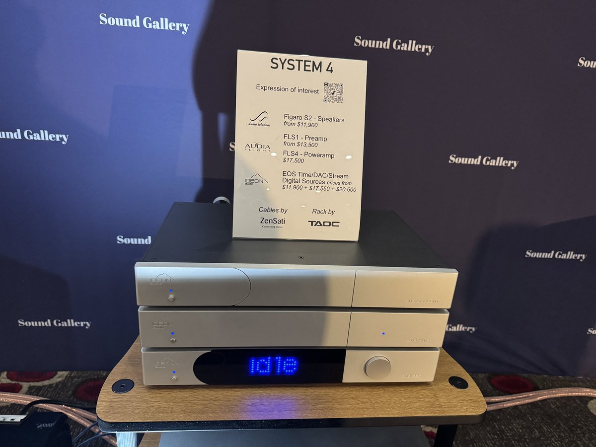 Absolute Hi End (@absolute_hi_end) on Twitter photo Last day of StereoNet Hi-Fi Show 2025
Sound Gallery room:
Audia Flight FLS-1 preamp and FLS-4 power amp
IDEON audio EOS Stream, DAC and Time
ZenSati Angel Cables
AudioSolutions Figaro S2 speakers
TAOC Audio racks
At Pullman Albert Park
<a href="/IdeonAudio/">Ideon Audio</a> <a href="/AudiaFlight/">AUDIA FLIGHT</a> <a href="/ZenSati/">Mark Johansen</a> Last day of StereoNet Hi-Fi Show 2025
Sound Gallery room:
Audia Flight FLS-1 preamp and FLS-4 power amp
IDEON audio EOS Stream, DAC and Time
ZenSati Angel Cables
AudioSolutions Figaro S2 speakers
TAOC Audio racks
At Pullman Albert Park
<a href="/IdeonAudio/">Ideon Audio</a> <a href="/AudiaFlight/">AUDIA FLIGHT</a> <a href="/ZenSati/">Mark Johansen</a>
