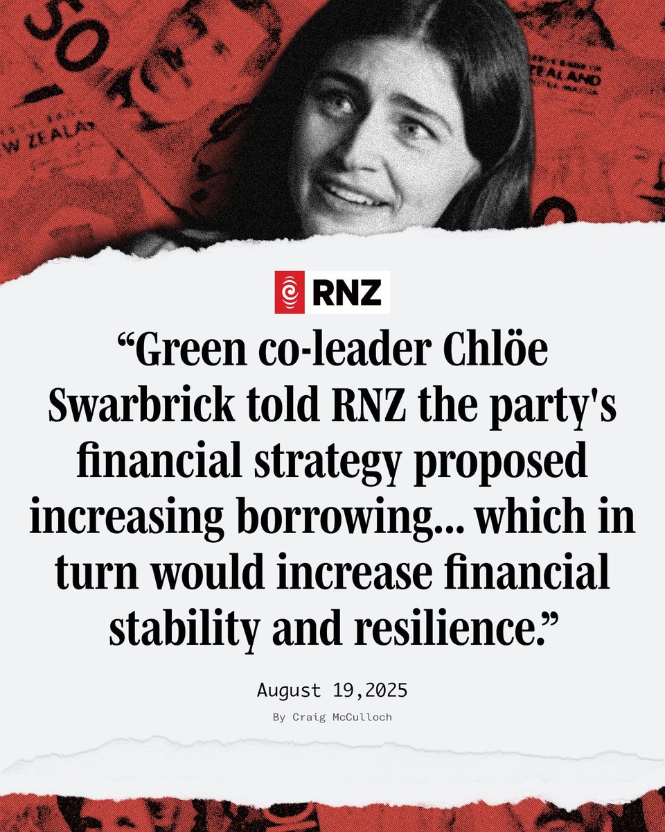 Chlöe Swarbrick says borrowing more money will ‘increase stability.’ Sure, if you consider definitely bankrupting future generations ‘stability.’ 🏦💀