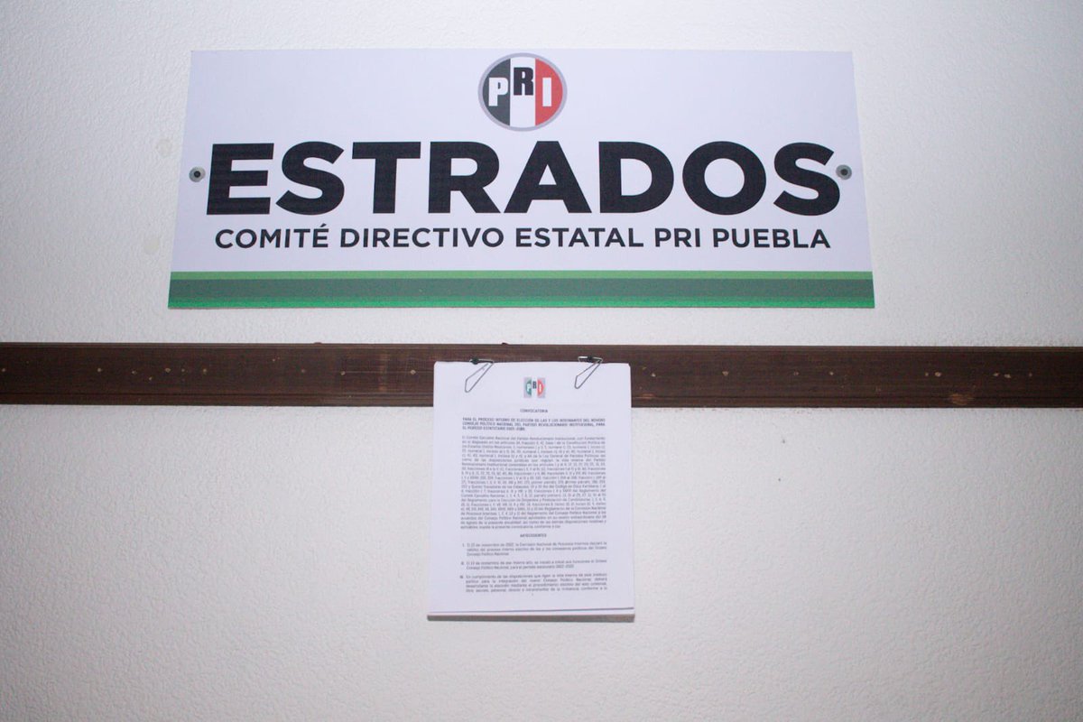 Siguiendo las instrucciones de nuestro Presidente Nacional, el Senador <a href="/alitomorenoc/">Alejandro Moreno</a> finalicé el día con el Delegado Presidente <a href="/JuanJos5286081/">Juan Jose Castro</a>, en la publicación en los estrados de la convocatoria para el proceso interno de la elección de las y los integrantes del noveno Consejo
