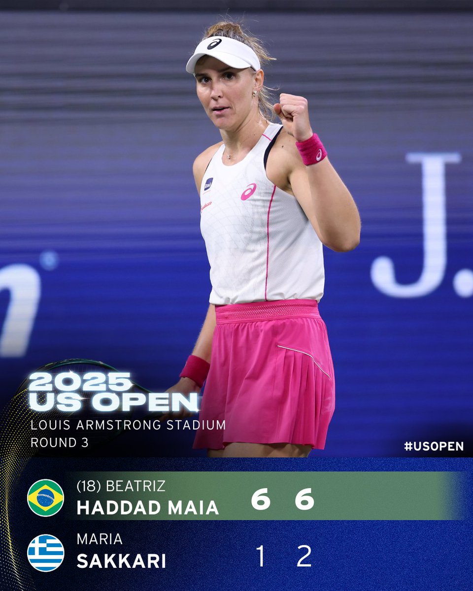 usopen's tweet photo. Beatriz Haddad Maia gets it done convincingly! https://t.co/DlJbthqhsj