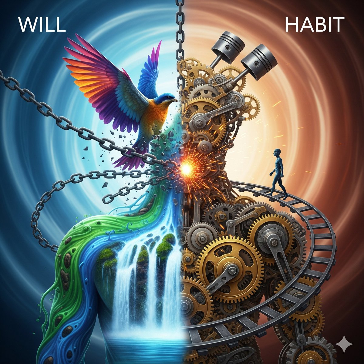 "Всякое живое существо — это столкновение воли и привычки, свободы и автоматизма". 
(Колин Уилсон)
#воля #привычка #цитаты