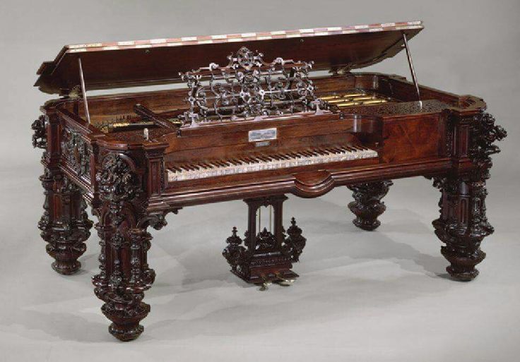 The square piano was manufactured in 1853 by Robert Nunns and John Clark.