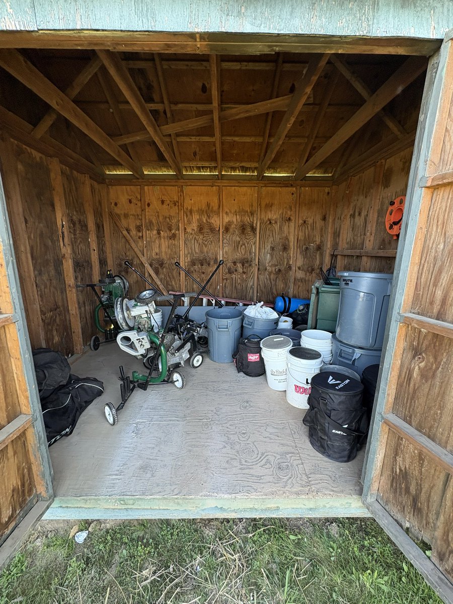 Field Cleanup Day 2 = New Era We went BIG. 💪⚾️

✅ Turf cages/bullpen
✅ Game mound
✅ New dugout bench
✅ 5 Jr Hacks + 1 Big Hack
✅ 2 ground ball + 1 fly ball machine
✅ 6 new screens
✅ Blast caps, Rapsodo, Velocity belts
✅ Med balls, Plyo balls
✅ J-Bands, Tidal tanks