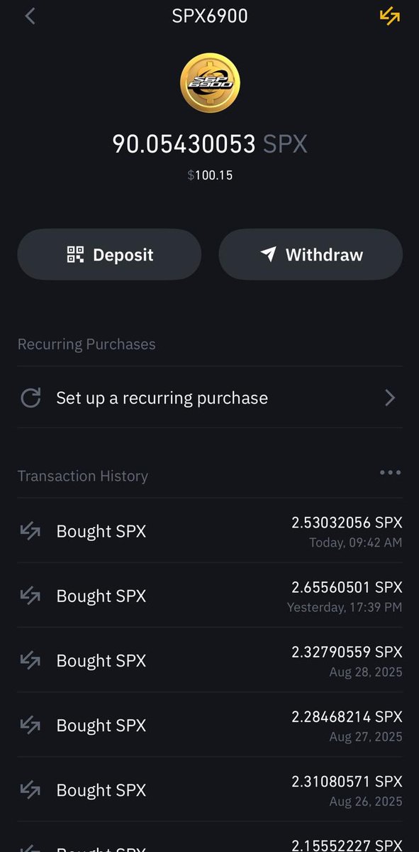 The world is sleeping on #SPX6900. I'm DCA $3 every day. I don't come from a wealthy household, but eventually the tables will turn. A second chance to financial freedom. 

The next 5-10 years will be life changing for many Aeons. #SPX6900
Is spiritual gold. A currency backed by