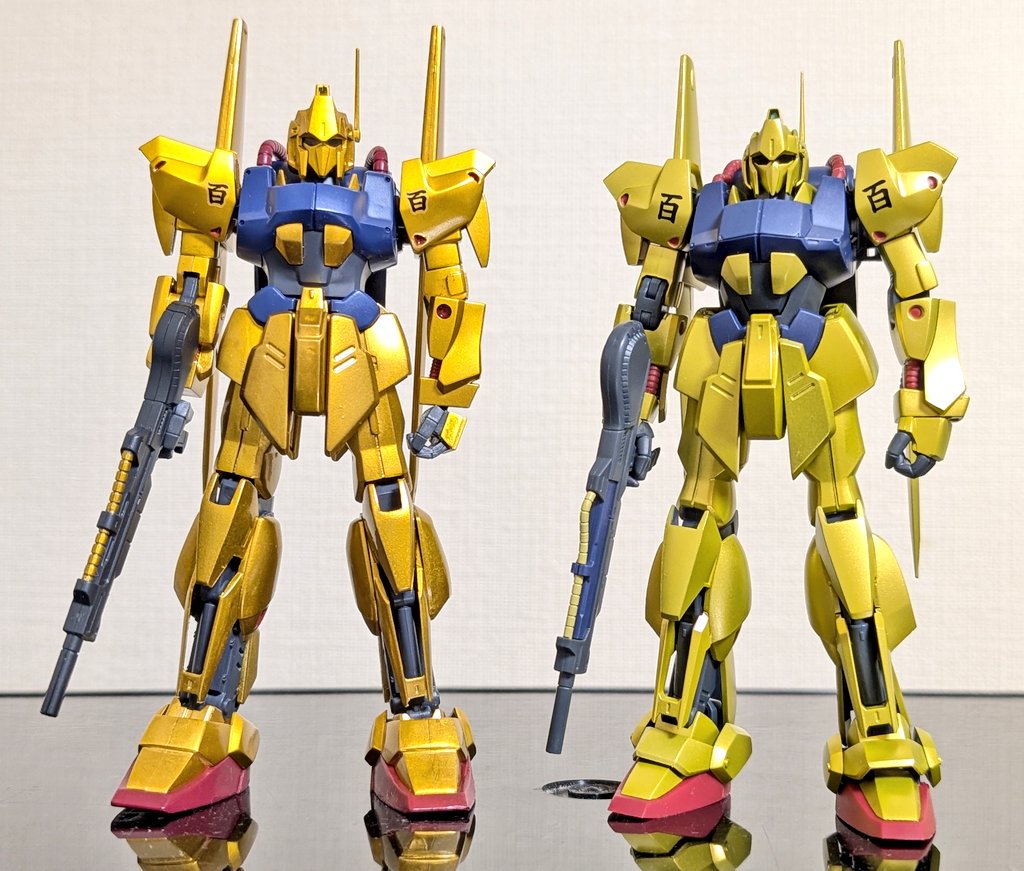 bonta100's tweet photo. ROBOT魂 百式 ver. A.N.I.M.E.
HGUCの新旧と旧HGUCと可動戦士のミキシングした物3体と並べてみました
画像向かって一番右からROBOT魂、HGUCリバイブ、旧HGUC、ミキシング
バランスはROBOT魂ですね
リバイブ版は華奢過ぎかな
#ROBOT魂 
#百式
#ガンプラは自由だ https://t.co/z7kpydtKzT