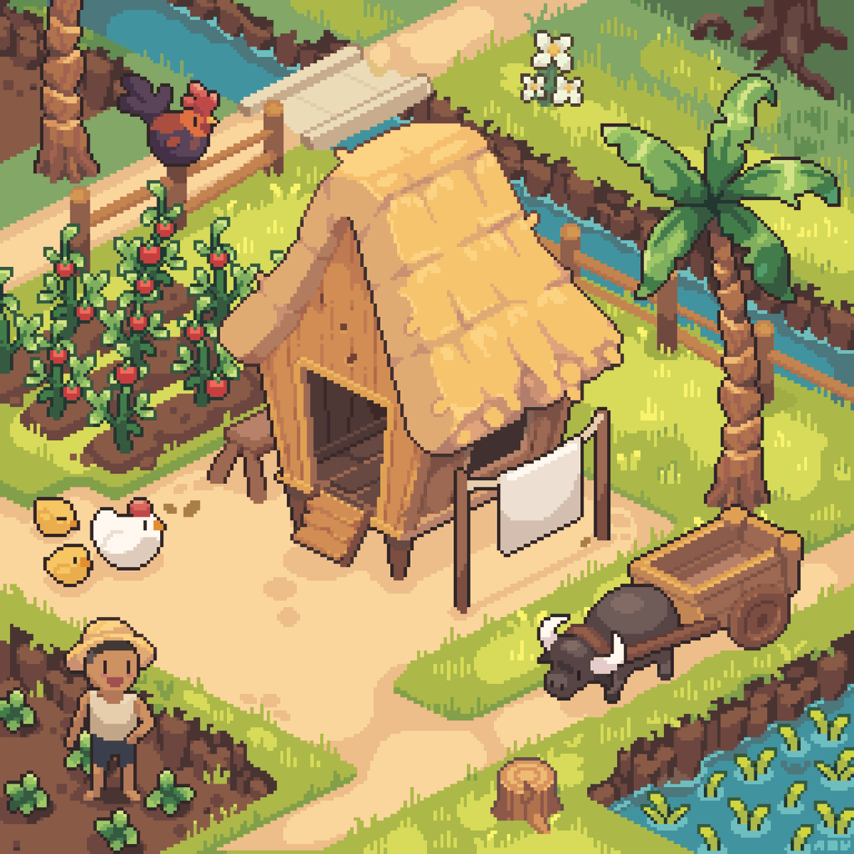 adroitcell's tweet image. bahay kubo kahit munti~🎶

FINALLY made new personal pixel art

#pixelart #artph #ドット絵