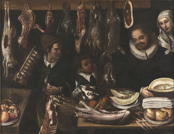 Sin gran mérito artístico, esta pintura del Museo de Granada, firmada por Juan Esteban de Úbeda en 1606, se adelanta sin embargo en casi dos décadas a las pinturas que de tema similar hicieron Loarte o incluso Velázquez, mostrando conocimiento de la obra  de Vicenzo Campi y Cotán
