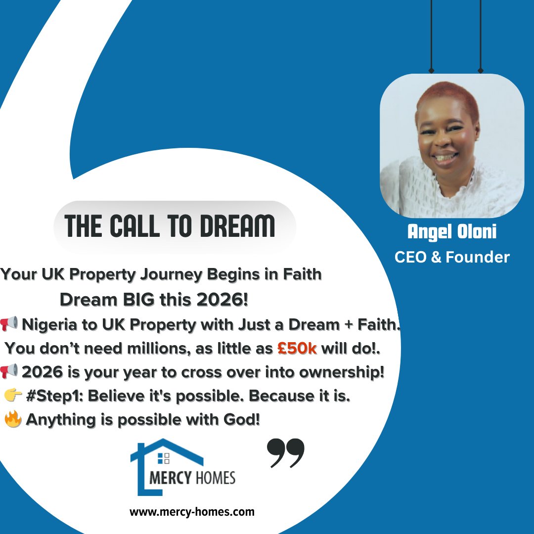 Still saving in Naira?
Every ₦100M you keep is losing value while others are converting it to pounds. With £50k, you too can become a UK landlord
Invest in UK property, protect your wealth, and generate a monthly income in GBP
📩 DM “UK” or call now! +447956168784 or +2349014266