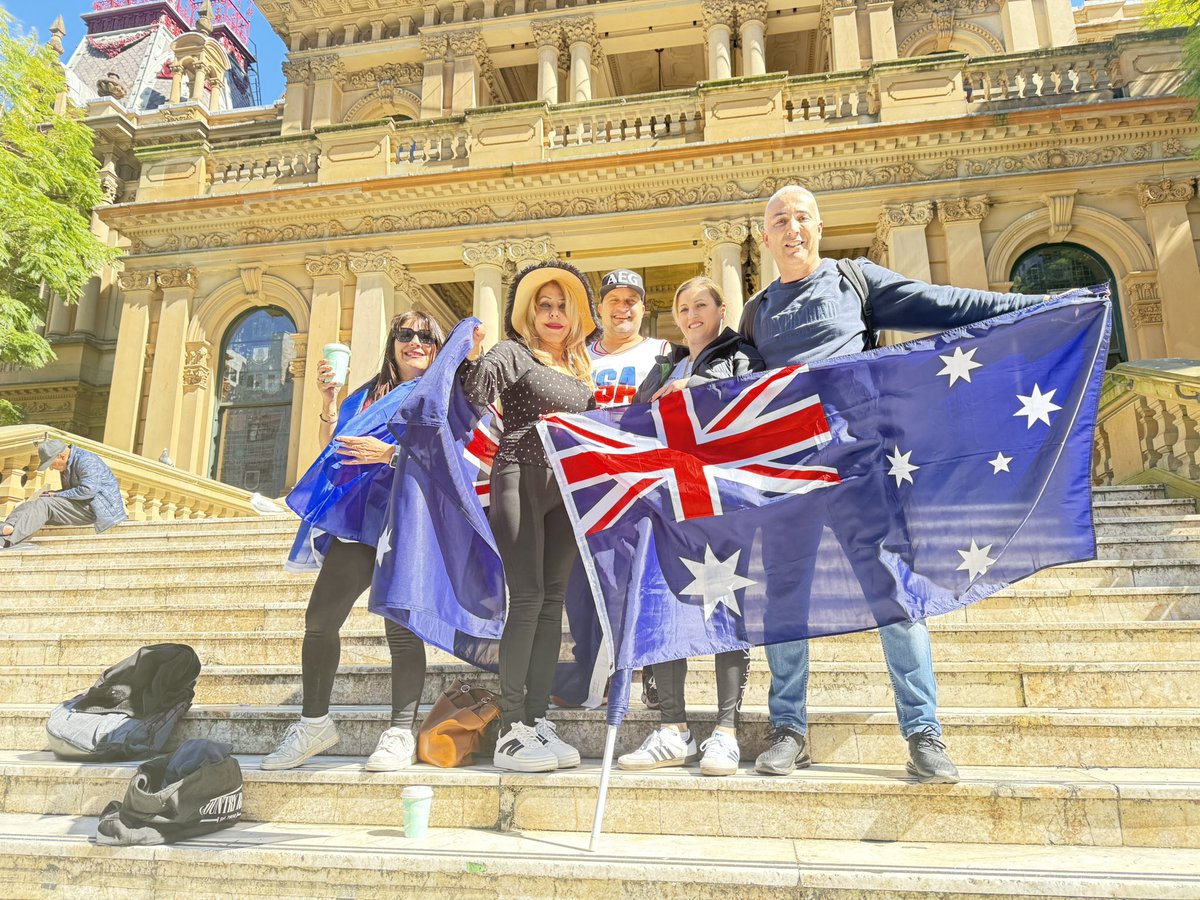ChristouSteve's tweet photo. At Townhall in the City.  About to walk down to the March for Australia Rally at Belmore Park Haymarket starting at 12pm. https://t.co/pu7kKaoZY4