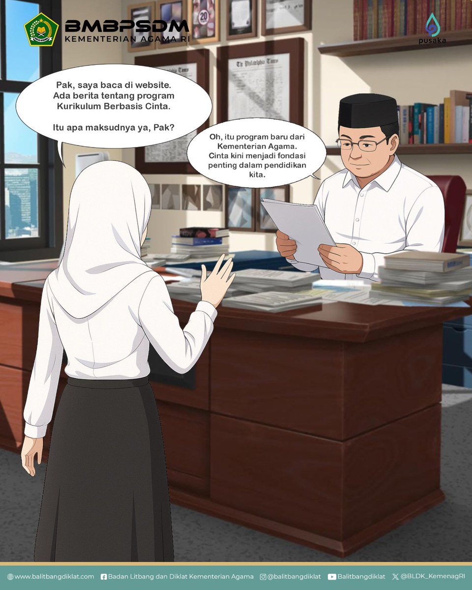 moderat_idn's tweet image. Salam #SahabatReligi

Nggak cuma Rangga yang butuh cinta, kurikulum juga kudu vibes cinta, loh!

Karena cinta itu bukan teori doang, tapi harus dirasain: dihargai, didengar, dan disayang🥰

Setuju nggak? Drop pendapatmu di kolom komentar, yuk!

#BMBPSDM
#KemenagRI 
#KomiKologi