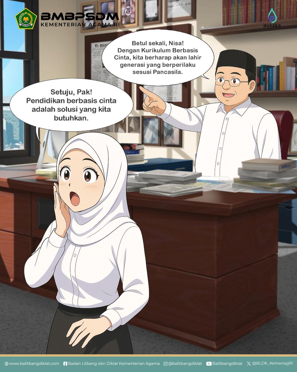 moderat_idn's tweet image. Salam #SahabatReligi

Nggak cuma Rangga yang butuh cinta, kurikulum juga kudu vibes cinta, loh!

Karena cinta itu bukan teori doang, tapi harus dirasain: dihargai, didengar, dan disayang🥰

Setuju nggak? Drop pendapatmu di kolom komentar, yuk!

#BMBPSDM
#KemenagRI 
#KomiKologi