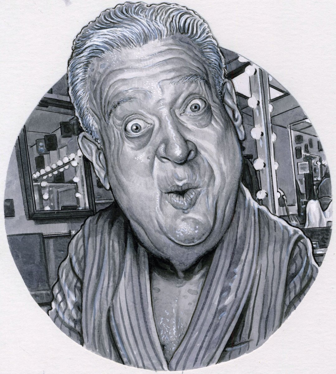 RodneyNoRespect's tweet photo. “I remember the first time I had a date with my wife. She told me I wasn’t her type. I said to her, ‘What type do you like?’ She said, ‘Almost anything.’” #TheArtofNoRespect (Artwork by Drew Friedman) https://t.co/bKkksBiMWU