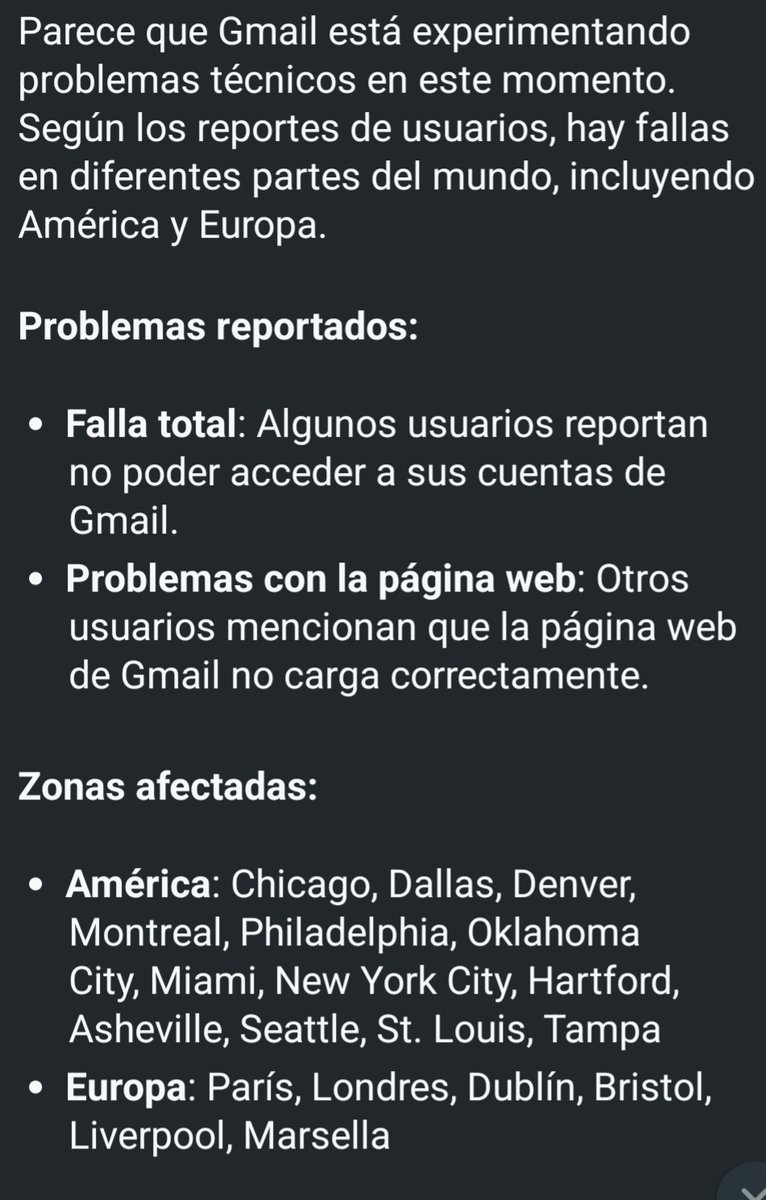 Gmail presenta problemas para enviar mensajes, recibir mensajes y acceder al correo.

¿Alguien más pasa por lo mismo?