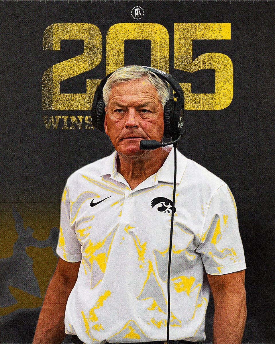WIN #205!!! Kirk Ferentz has now tied Woody Hayes for the most wins by a head coach in Big Ten history