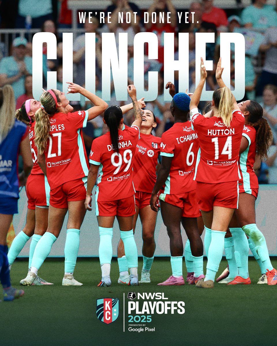 KC Current (@thekccurrent) on Twitter photo CURRENT CLINCHED‼️
Our spot is secured for the 2025 <a href="/NWSL/">National Women’s Soccer League</a> Playoffs. Stay tuned for ticket info #KCBABY 👏 CURRENT CLINCHED‼️
Our spot is secured for the 2025 <a href="/NWSL/">National Women’s Soccer League</a> Playoffs. Stay tuned for ticket info #KCBABY 👏