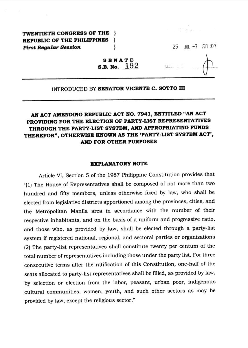 PTVph's tweet photo. BASAHIN: Nais ni #Senate Minority Leader #TitoSotto na amyendahan ang Republic Act No. 7941 o ang #PartyList System Act. | via Daniel Manalastas

(1/2) https://t.co/q4L4WoI61F