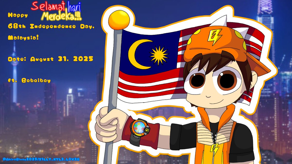 Happy 68th Independence day, Malaysia! Ft. Boboiboy #BoboiboyFanart