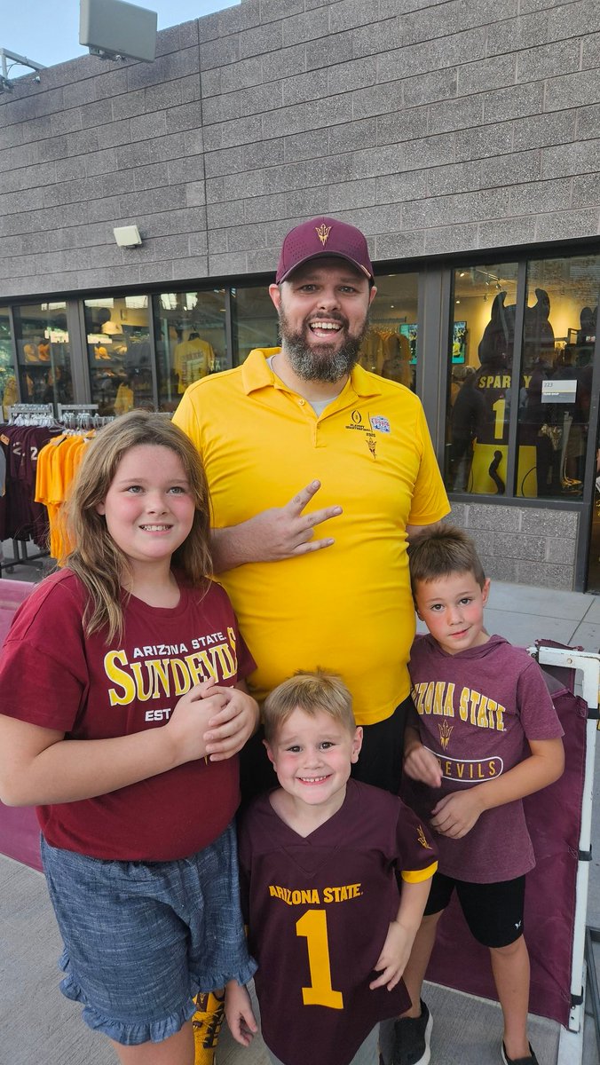 Happy to be passing on the Sun Devil Tradition to my littles in our faniforms. #faniformmvp