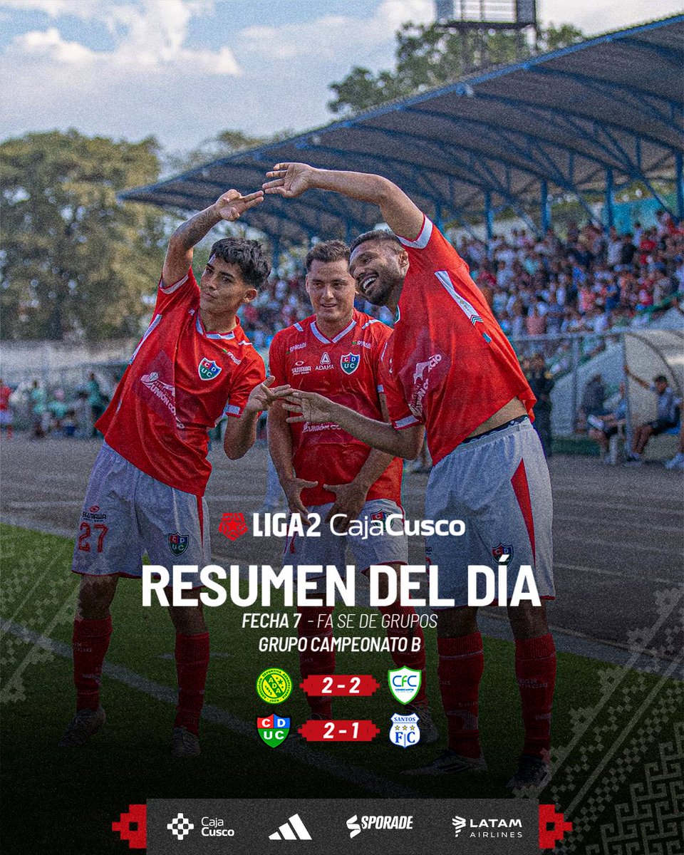 𝗟𝗼𝘀 𝗿𝗲𝘀𝘂𝗹𝘁𝗮𝗱𝗼𝘀 𝗱𝗲𝗹 𝗱𝗶́𝗮 🔥

#Liga2CajaCusco