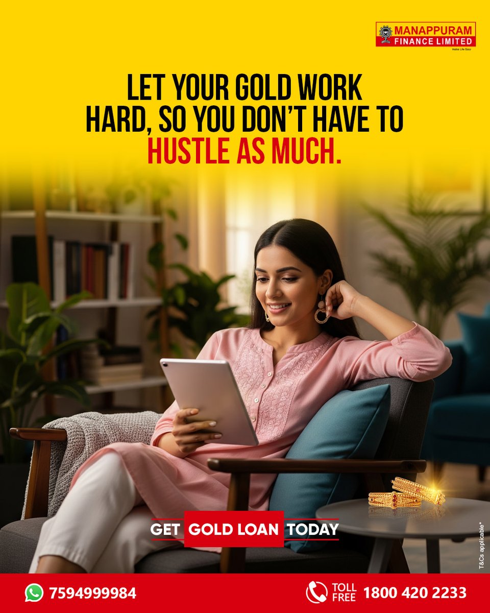 ManappuramMAFIL's tweet photo. No lengthy waits, no complex paperwork. Just simple, swift access to funds using the gold you already have. That's the Manappuram Gold Loan promise.
Apply now: https://t.co/slbX3M3Nrm
*T & C Apply
#GoldToCashFast #ManappuramPromise #QuickFundsSimpleProcess #EasyLoanOnGold https://t.co/Ksb2aLhW2s