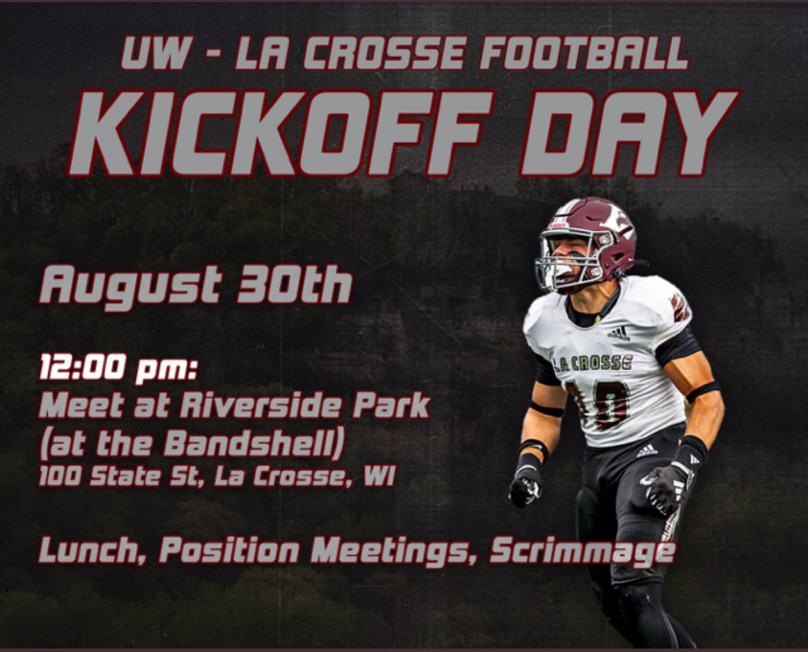 Amazing opportunity to be at the kickoff day and experience UW LA CROSSE,<a href="/CoachSchmitzUWL/">Aaron Schmitz</a>