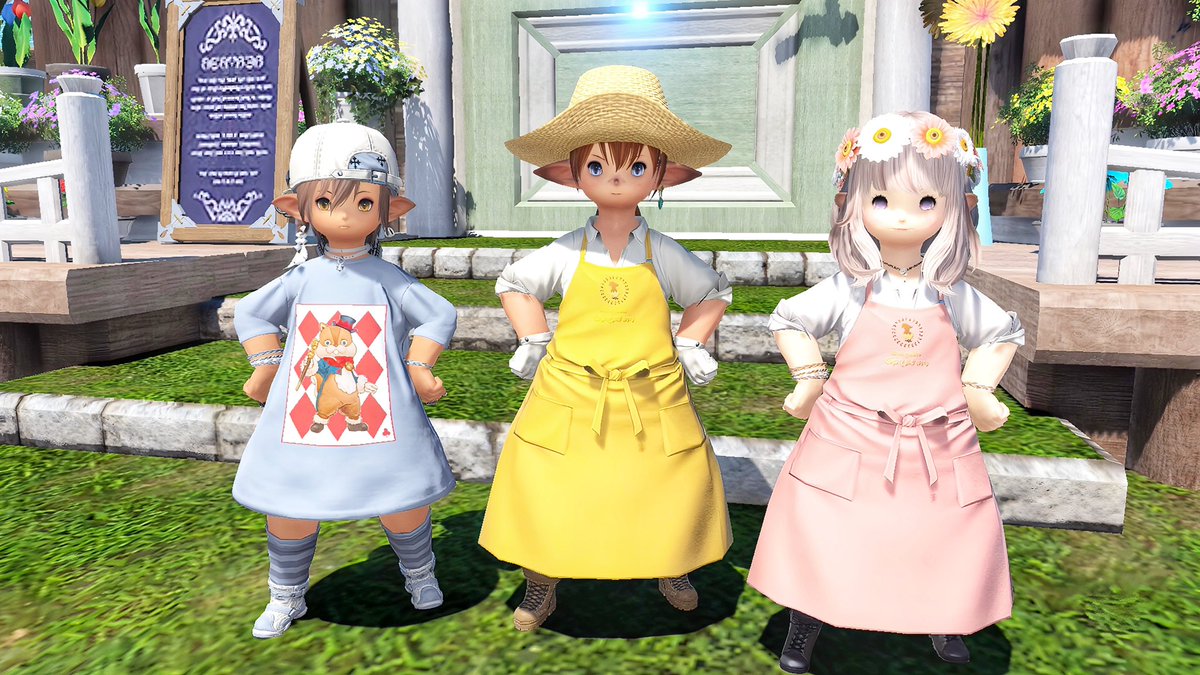 初めてのララフェル✨
FC3人揃って信号機カラーで📸
これはかわいい…🥳
#FF14 #ララフェル #おはララ