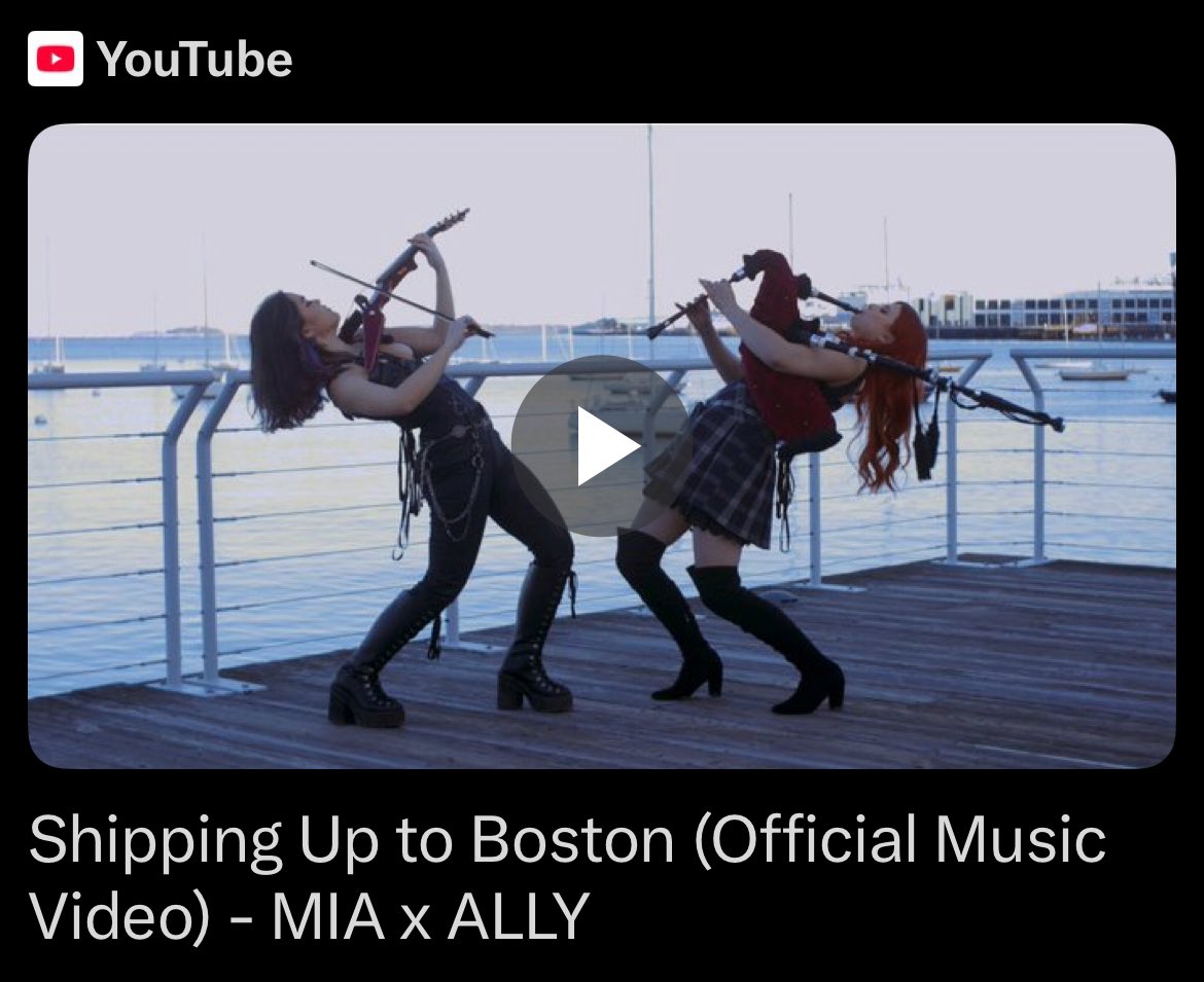 Literally. 

Shipping Up to Boston (Official Music Video) - MIA x ALLY youtu.be/eDeKMO8bmAc?si… via <a href="/YouTube/">YouTube</a>