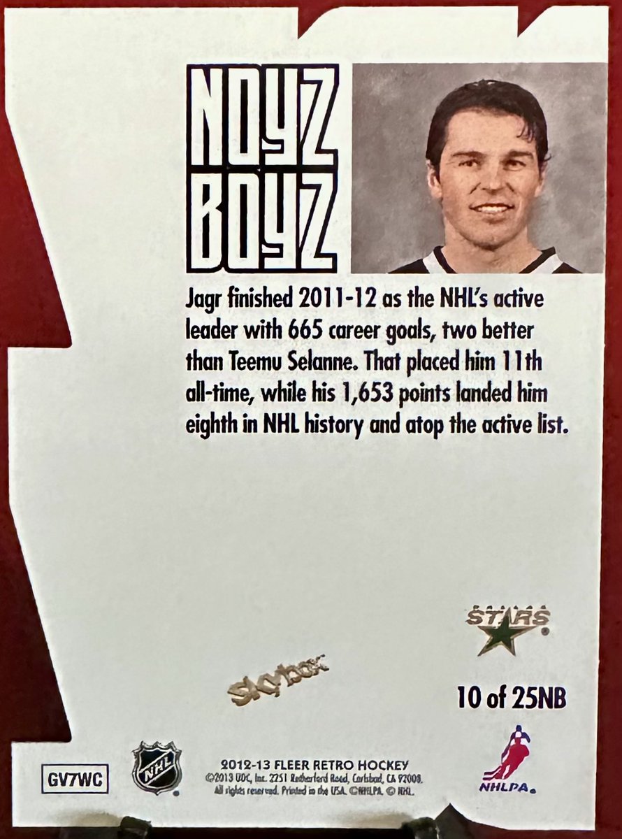 SODCards's tweet photo. 2012-13 Fleer Retro Thunder Noyz Boyz #10NB Jaromir Jagr #Stars #Penguins #Capitals #Rangers #Flyers #Bruins #Devils #Panthers #Flames #HOF @Shadowonthedoor 

New low starting bid - $89.99 
https://t.co/3FwBPS8OCG https://t.co/Q68F5ICjhi
