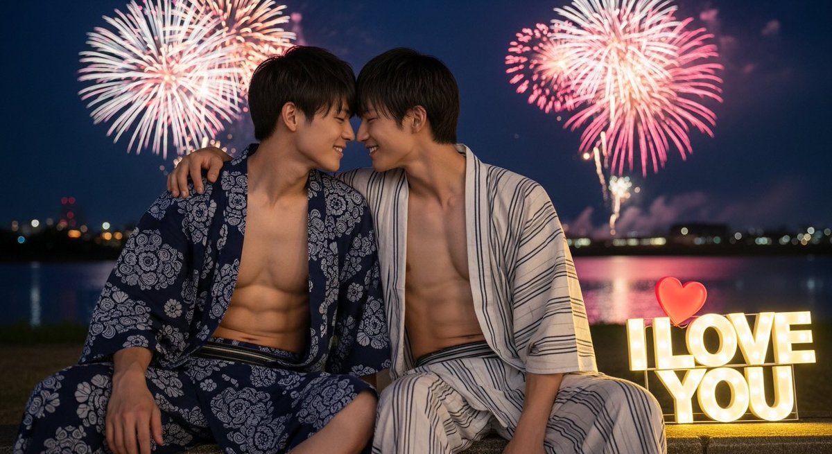 ikemenpictures's tweet image. Today is #ILoveYou Day 🎆❤️
Saying “I LOVE YOU” under the fireworks.

1️⃣ Solo  
2️⃣ Couple  
3️⃣ Group  

Which scene is your favorite? 💖
#JapaneseCollegeBoys #SportsStyle #Yukata