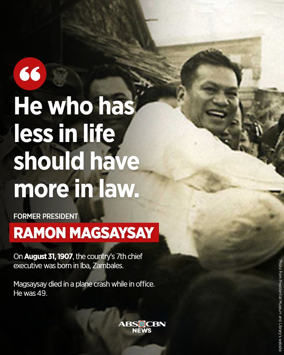 The late president Ramon Magsaysay was fondly called the 'Champion of the Masses' and 'Defender of Democracy.'