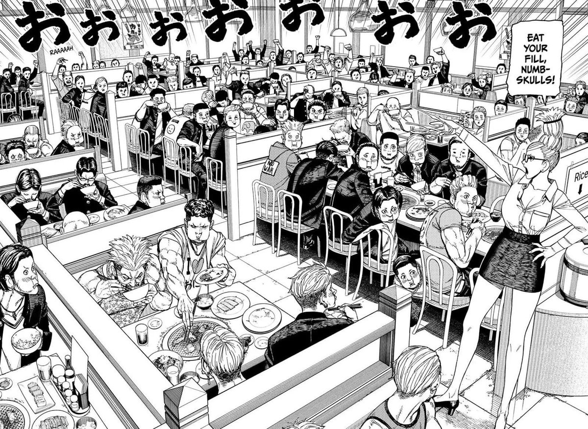 DDDQuotess's tweet photo. Day 16:
Being a spirit medium must really pay well💰💰🍴

#Dandadan 
#ダンダダン https://t.co/oL77xHK9Wj
