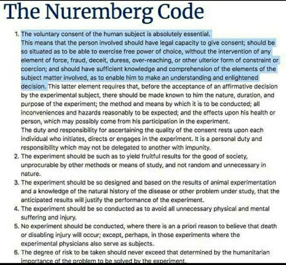 Farm1945A's tweet image. Bill Gates and every last individual that enables him and supports his insanity must be arrested for crimes against humanity.  Humans must know about the Nuremberg Code.  Masses can stop the &quot;mad man&quot; and his canaries.