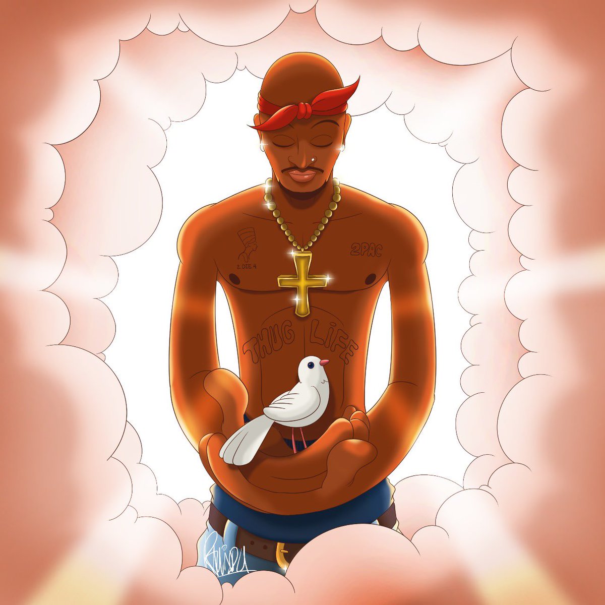'ME AGAINST THE WORLD'
transient.xyz/nfts/ethereum/…

This artwork is my tribute to Tupac Shakur, capturing the duality of his spirit. The white dove in his hands symbolizes the peace he longed for, while his tattoos and presence reflect the struggle he carried. Now on <a href="/TransientLabs/">Transient Labs</a>
