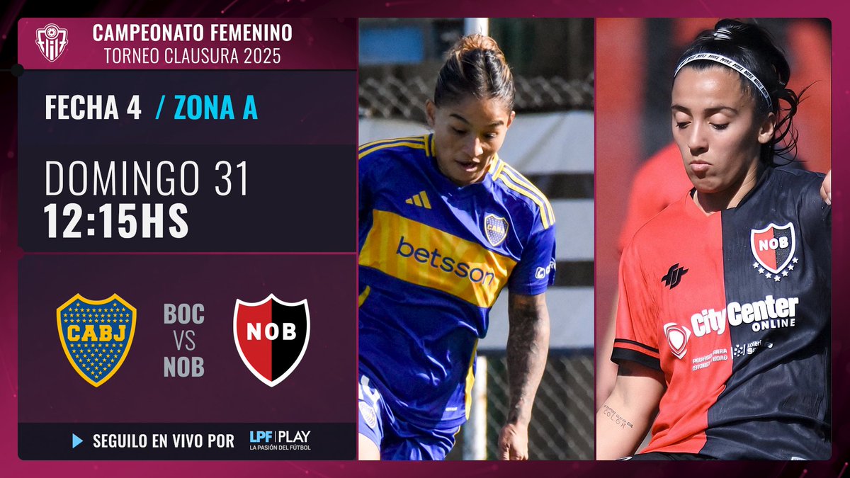 LPFPlay's tweet image. ¡Mañana sigue la #Fecha4 del #TorneoFemenino Clausura 2025 🏆por @LPFPlay! 

▶️ @LPFPlay 
💻lpfplay.com - La Pasión del Fútbol
👉🏼 lpfplay.com/event/68b0f6e0…