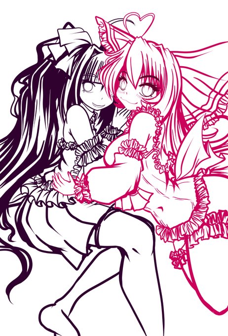 線画ぁ～～～(¦3ꇤ[▓▓]
#アルムちゃそ #フィリアちゃそ
#オリキャラは性癖の見本市 