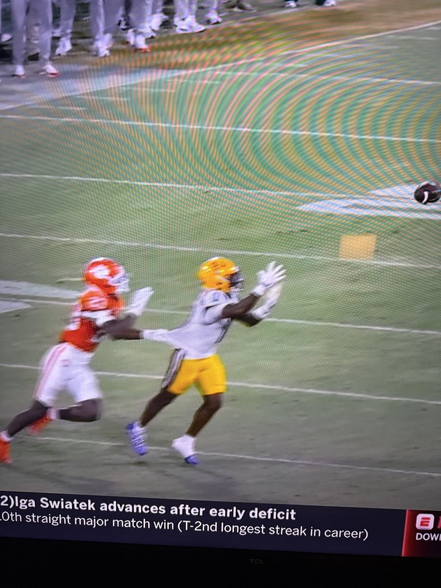 Clemson fans (and Dabo) lost their minds because this was correctly called pass interference.