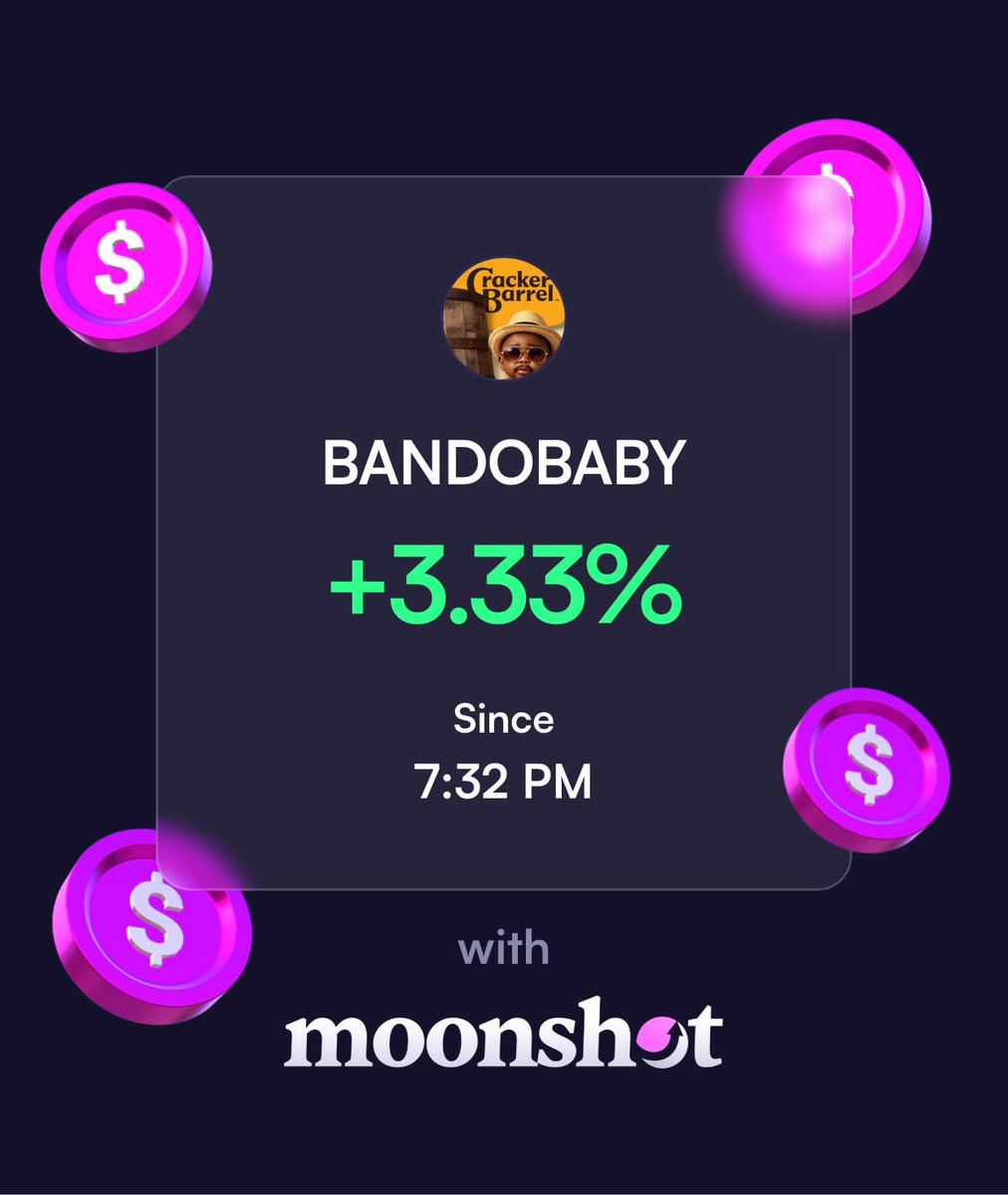 MommaJetFlight8's tweet photo. I'm up 3.33% on Moonshot: https://t.co/bShC6GioA1 come get this money https://t.co/CaSXsbbSxj