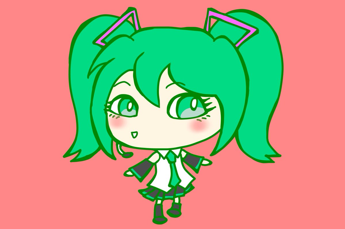 ミクさんのお誕生日と聞いて
子守中初めてミニキャラ描いてみた！
いつもありがとうございます✨

#初音ミク生誕祭2025
#初音ミク誕生祭2025
#イラスト