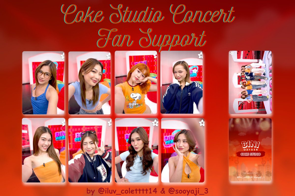COKE STUDIO CONCERT FAN SUPPORT

Fan support by <a href="/sooyaji_3/">sooyabini</a> &amp; <a href="/iluv_coletttt14/">Gaylë</a> 
Design by <a href="/sooyaji_3/">sooyabini</a>

- Like &amp; Rt 
- Follow me or <a href="/sooyaji_3/">sooyabini</a>
- Random 1:2 ratio
- Time &amp; Location TBA
- Will priv on d-day

#OT8 #BINI 
#COKESTUDIO